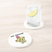 de heer Mischief | Grijzend glanzend Zandsteen Onderzetter (Zijkant)