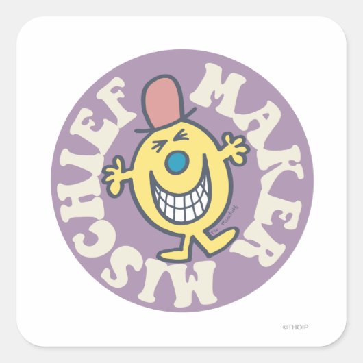 de heer Mischief | Kiekenmaker Vierkante Sticker (Voorkant)