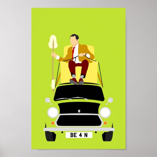 de heer Mister Bean classic Mini car Poster (Voorkant)