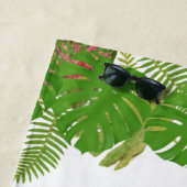 De heer Modern Tropical Leaves Minimalist Script B Strandlaken (In situ)