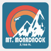 de heer Monadnock New Hampshire Sun Eagle Vierkante Sticker (Voorkant)
