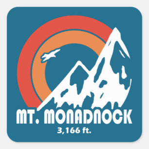 de heer Monadnock New Hampshire Sun Eagle Vierkante Sticker