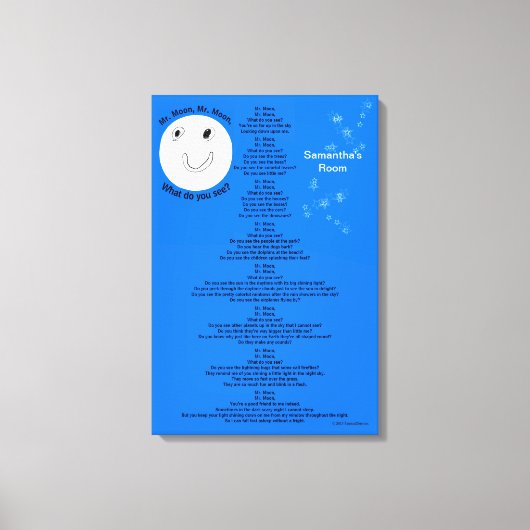 de heer Moon Personalize Name 18" x 27" Canvas Afdruk (Voorkant)