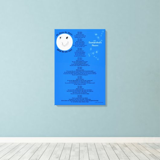 de heer Moon Personalize Name 18" x 27" Canvas Afdruk (Insitu (Houten vloer))