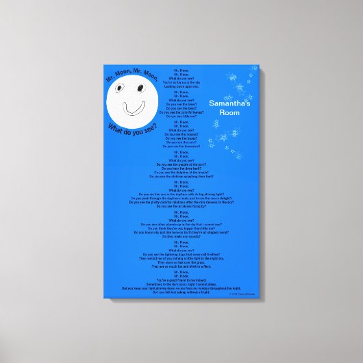 de heer Moon Personalize Name 18" x 27" Canvas Afdruk (Voorkant)