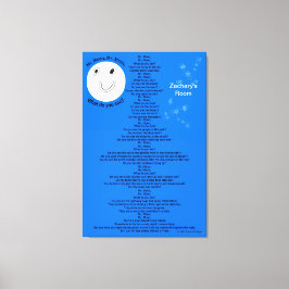 de heer Moon Poem Blue Stars Name 32" x 48" Canvas Afdruk
