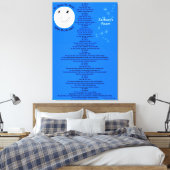 de heer Moon Poem Blue Stars Name 32" x 48" Canvas Afdruk (Insitu (Slaapkamer))
