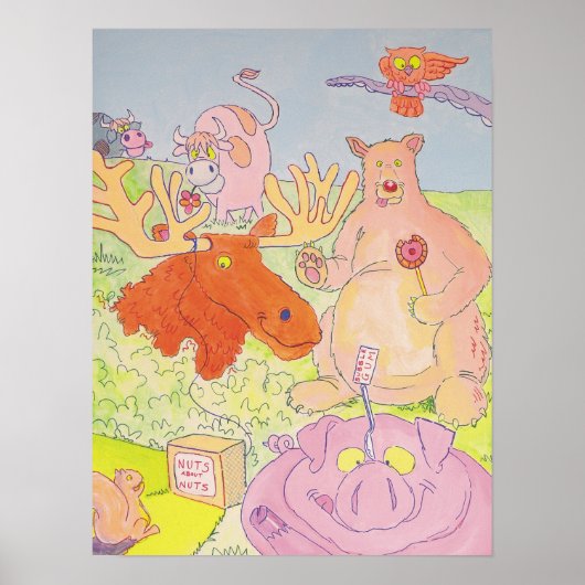 de heer Moose en Friends (deel 1 van een triptych) Poster (Voorkant)