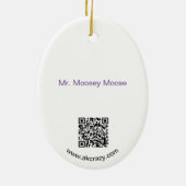 de heer Moosey Moose Ceramic Ornament (Achterkant)