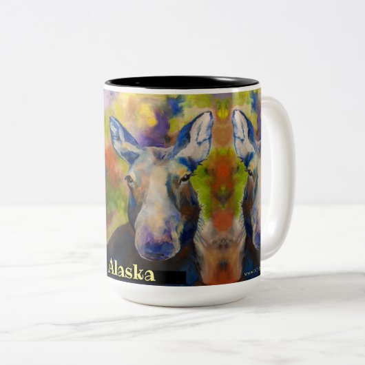 de heer Moosey Moose Coffee Mok_ALASKA Tweekleurige Koffiemok (Voorkant rechts)