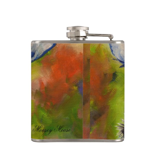 De heer Moosey Moose Flask Heupfles (Achterkant)