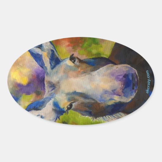 de heer Moosey Moose Ovale Sticker (Voorkant)