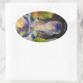 de heer Moosey Moose Ovale Sticker (Tas)