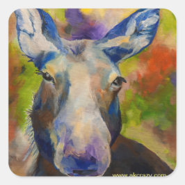 de heer Moosey Moose Vierkante Sticker