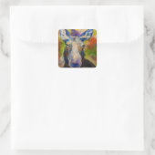 de heer Moosey Moose Vierkante Sticker (Tas)