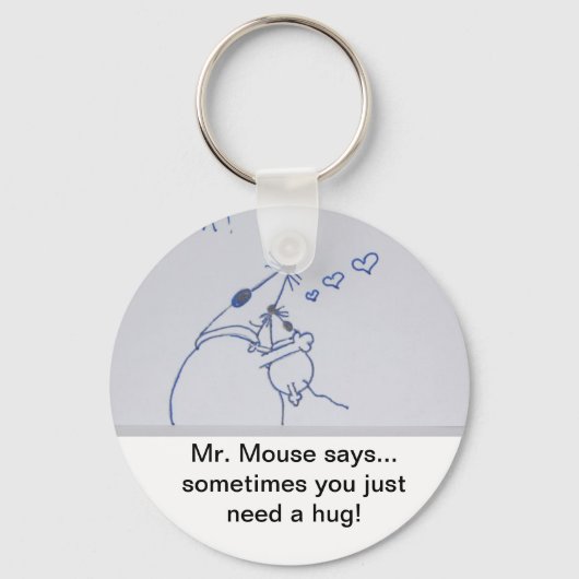 de heer Mouse Hug Sleutelhanger (Voorkant)