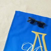 de heer Mrs Beach Wedding Hearts Sand Honored Gues Strandlaken (In situ)