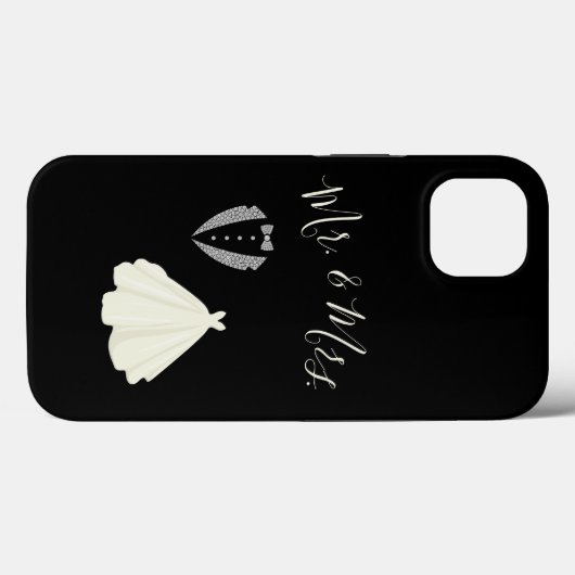 de heer Mrs Black White Wedding Case-Mate iPhone Case (Achterkant (horizontaal))
