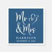 de heer Mrs Blue Wedding Reception Servet (Voorkant)