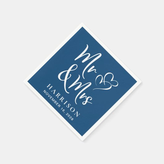 de heer Mrs Blue Wedding Reception Servet (Hoek)