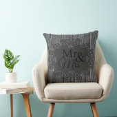 De heer&Mrs Charcoal Print Decorative Pillow Kussen (Stoel)