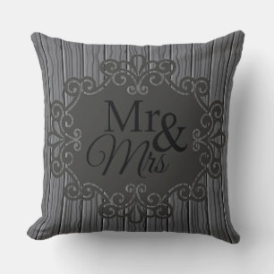 De heer&Mrs Charcoal Print Decorative Pillow Kussen