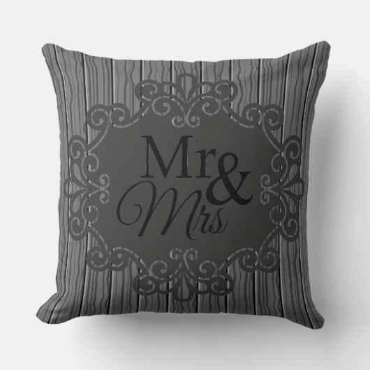 De heer&Mrs Charcoal Print Decorative Pillow Kussen (Voorkant)