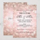 de heer Mrs Couples Shower Copper Winter Wonderlan Kaart (Voorkant / Achterkant)