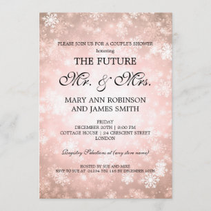 de heer Mrs Couples Shower Copper Winter Wonderlan Kaart