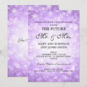 de heer Mrs Couples Shower Paarse Winter Wonderlan Kaart (Voorkant / Achterkant)