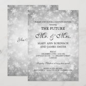 de heer Mrs Couples Shower Silver Winter Wonderlan Kaart (Voorkant / Achterkant)