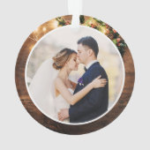 de heer Mrs. First Kerstrustic String Lights Foto Ornament (achterkant)