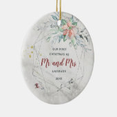 De heer Mrs First Married Eerste Pas getrouwd Foto Keramisch Ornament (Rechts)