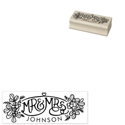 De heer & Mrs. hand-getrokken winterkieuwstempel m Rubberstempel (Gestempeld)