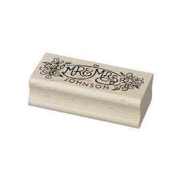 De heer & Mrs. hand-getrokken winterkieuwstempel m Rubberstempel