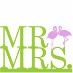 de heer & Mrs. Limoen & Lavender Flamingos Cake To Staand Fotobeeldje<br><div class="desc">Dress je retro of tropische cake op met deze simpele Flamingo cake topper uit Kcustom by Kris. en Mrs." collectie. Neem contact met me op om deze taarttop aan te passen met je trouwkleuren of met een ander thema.</div>