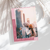 De heer & Mrs Magenta Pink White Script Foto Save The Date