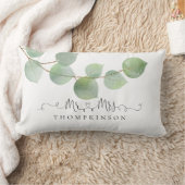 de heer Mrs. Name Artsy Script Green Eucalyptus Kussen (Deken)