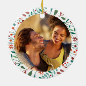 De heer Mrs. Our First Kerstvakanay Floral Foto Keramisch Ornament (Achterkant)