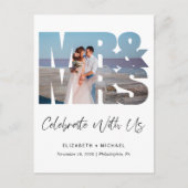 De heer Mrs Photo Wedding Reception Aankondigingskaart (Voorkant)