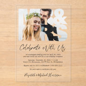De heer Mrs Photo Wedding Reception Acryl Uitnodigingen (Voorkant)