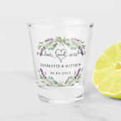 de heer mrs recent weds bruiloft lavender shot glas (Voorkant)