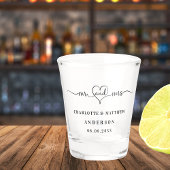 de heer mrs recent weds bruiloft party shot glas