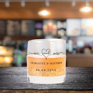 de heer mrs recent weds bruiloft party whisky glas