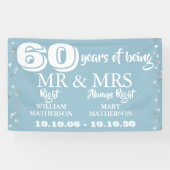 de heer Mrs Right Fun 60th Wedding Jubileum Hearts Spandoek (Horizontaal)