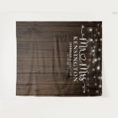 de heer Mrs Rustic String Lights Wedding Backdrop Wandkleed (Voorkant (horizontaal))
