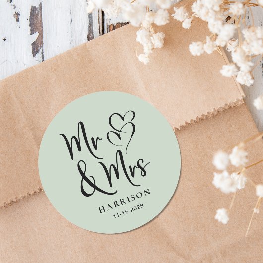 de heer Mrs Sage Wedding Ronde Sticker
