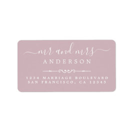 de heer Mrs Script Pastel Paars Wedding Return Add Etiket