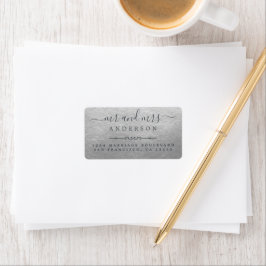 de heer Mrs Script Silver Wedding Return Address Etiket