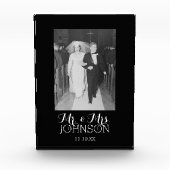 De heer Mrs Wedding Foto: zwarte en witte verjaard Fotoblokken (Voorkant)